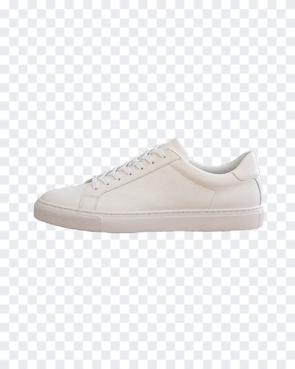 The sneaker cut out on a transparent background, laces and sole intact